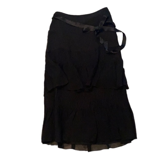 Ann Taylor Dresses & Skirts - Ann Taylor black pleated ruffle tiered midi maxi skirt sz 2
